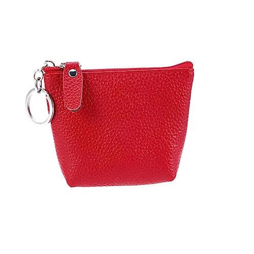 schminktasche aufbewahrungssack reisetasch Makeup Tasche Smooth Zipper schminkbeutel Wallet Rot Damen-Geldbörse Reise-Kulturbeutel Organizer-Tasche Lederbeutel Mini Paket Fräulein von PACKOVE