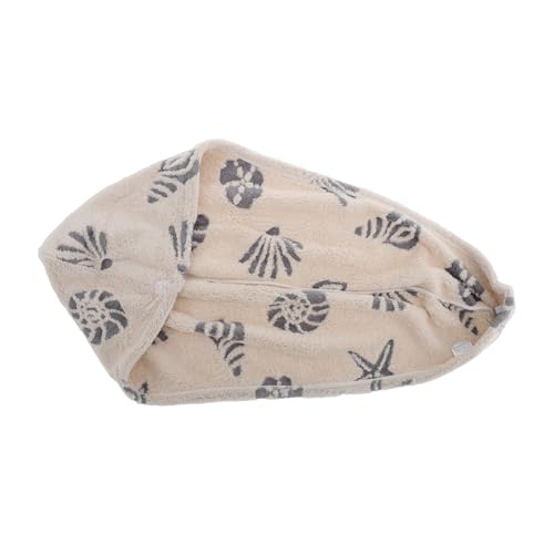 PACKOVE trockene Haarkappe Badetuch Weiches Haarhandtuch haarschutz Kompaktes Haarhandtuch Dickes Handtuch Schnelle Haartrocknungsmütze Damenkappe für trockenes Haar Korallenvlies Beige von PACKOVE