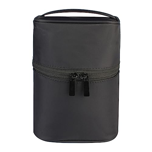 PACKOVE wasserdichte Kosmetiktasche Organizer Aus Nylongewebe Mit Dicker Innenpolsterung Groß Für Make-up Aufbewahrung Reisen Fitnessstudio Damen Mädchen Schwarz Mit Griff Und von PACKOVE