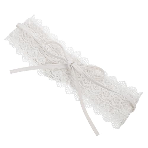 PACKOVE Spitzen Taillengürtel Damen Weiß Breites Band Korsettgürtel Verstellbar Schleife Modisches Accessoire für Kleider Tunika Leggings Abend Freizeit von PACKOVE