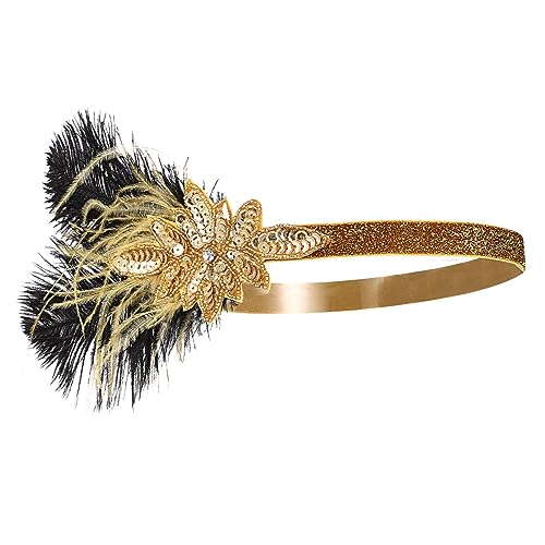 Vintage Flapper Stirnband mit Federn und Pailletten Haarschmuck für Damen Hochzeiten Partys und Jahre von PACKOVE