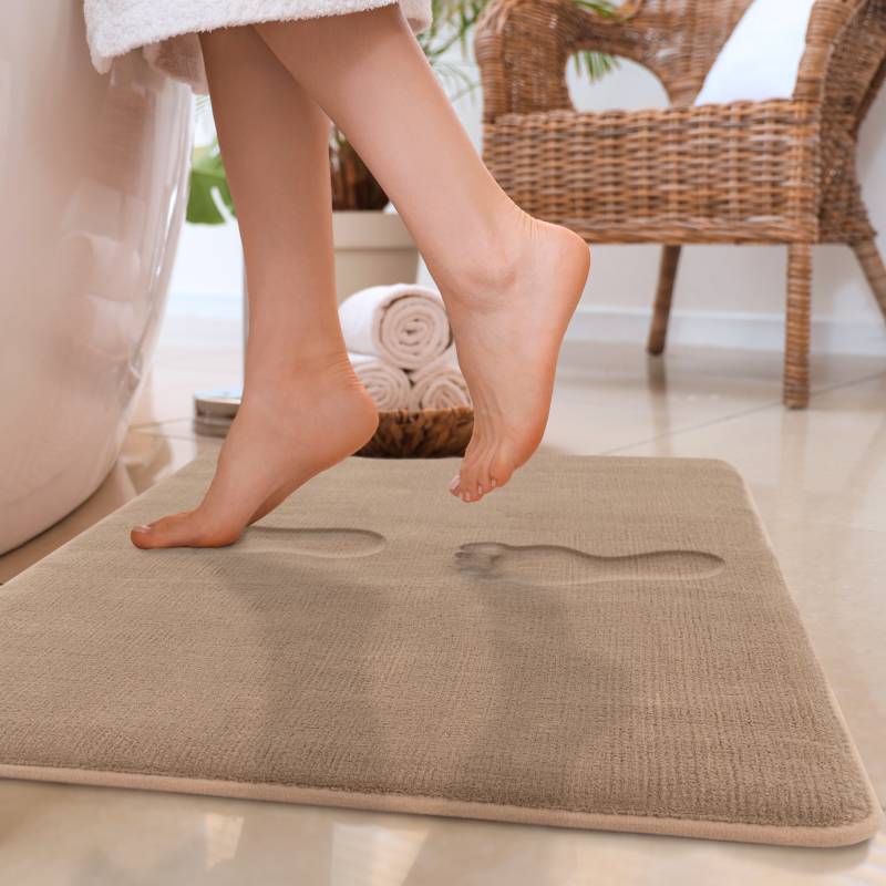 Paco Home Badematte "Corby 255, Memory-Schaum Effekt" Höhe 13 mm rutschhemmend beschichtet fußbodenheizungsgeeignet Badteppich, Uni Farben von PACO HOME