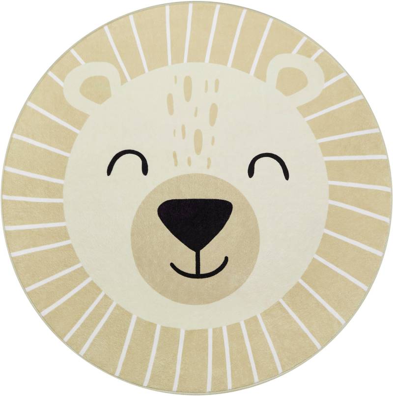 Paco Home Kinderteppich "Tosbik 481" rund 12 mm Höhe Spielteppich, Kurzflor, Motiv Bär, waschbar, Kinderzimmer von PACO HOME