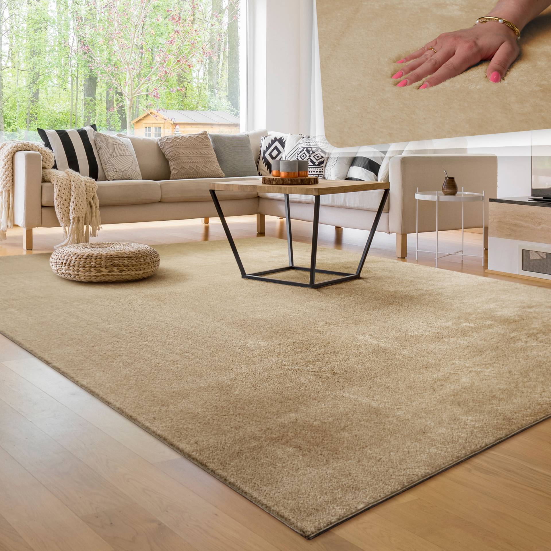 Paco Home Teppich "Cadiz 630" rechteckig 14 mm Höhe Uni-Farben, besonders weich, waschbar, auch als Läufer erhältlich Paco Home Teppich "Cadiz 630" rechteckig 14 mm Höhe Uni-Farben, besonders weich, waschbar, auch als Läufer erhältlich von PACO HOME