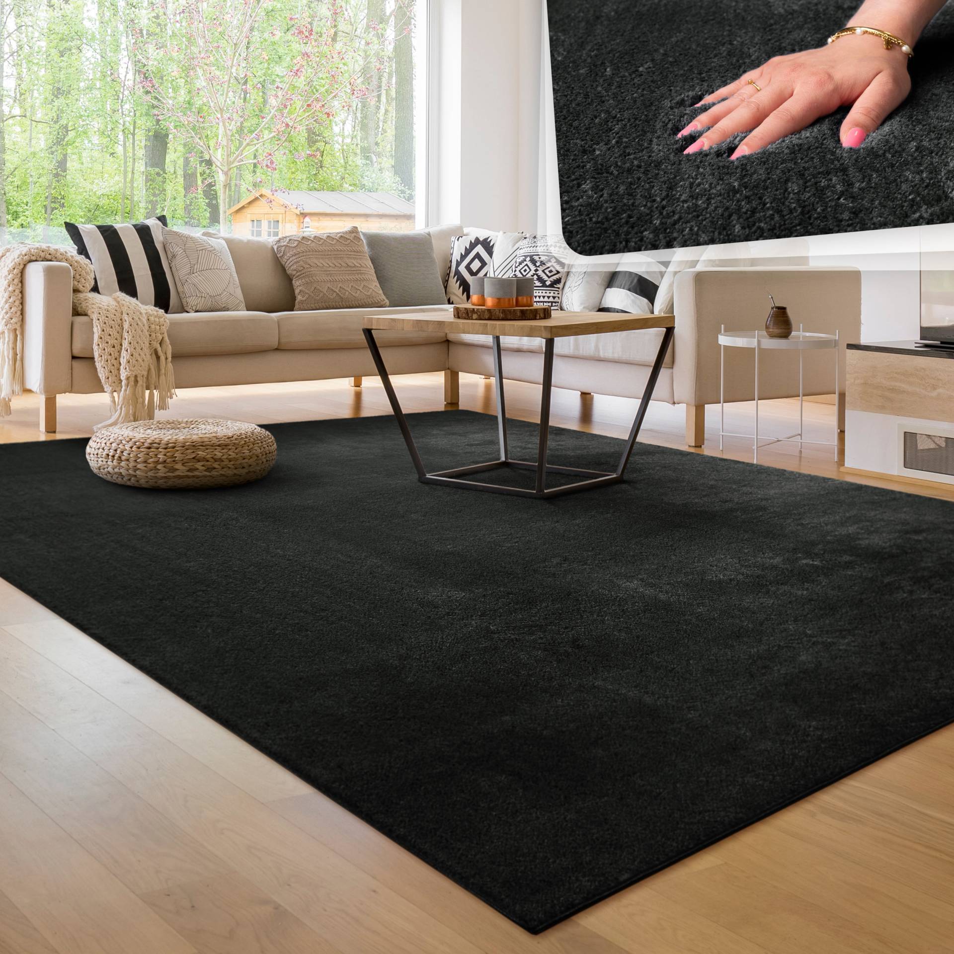 Paco Home Teppich "Cadiz 630" rechteckig 14 mm Höhe Uni-Farben, besonders weich, waschbar, auch als Läufer erhältlich Paco Home Teppich "Cadiz 630" rechteckig 14 mm Höhe Uni-Farben, besonders weich, waschbar, auch als Läufer erhältlich von PACO HOME