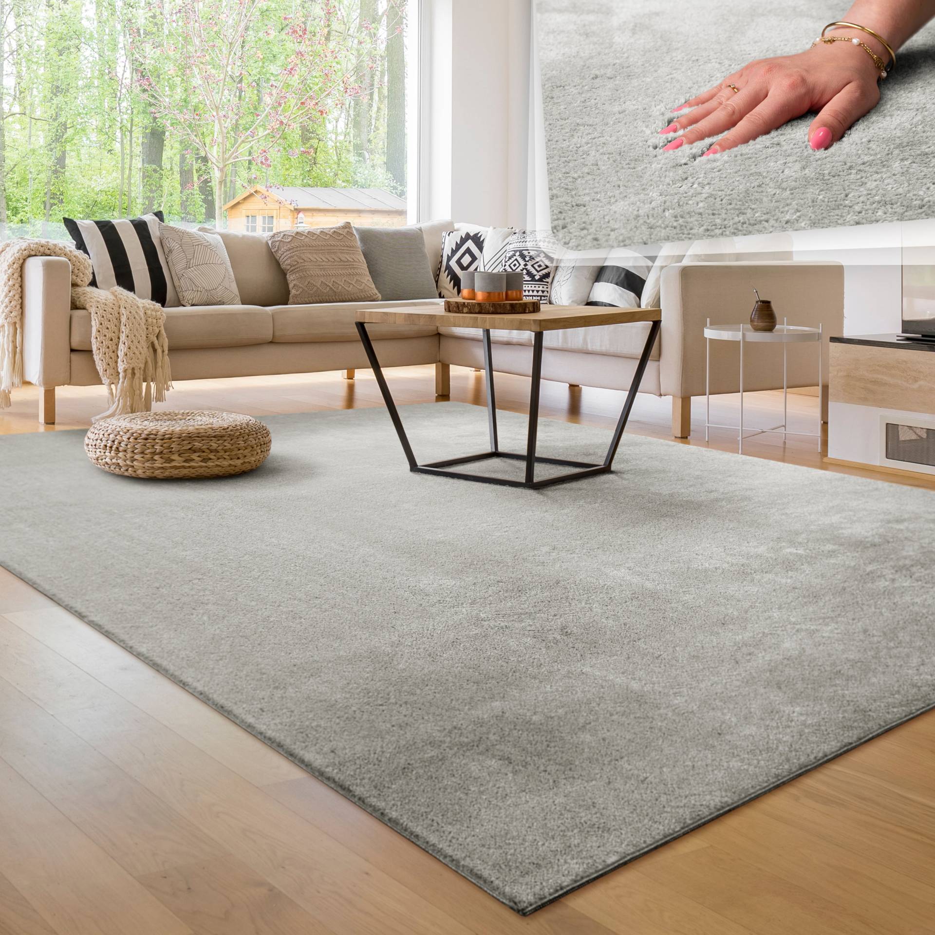 Paco Home Teppich "Cadiz 630" rechteckig 14 mm Höhe Uni-Farben, besonders weich, waschbar, auch als Läufer erhältlich Paco Home Teppich "Cadiz 630" rechteckig 14 mm Höhe Uni-Farben, besonders weich, waschbar, auch als Läufer erhältlich von PACO HOME