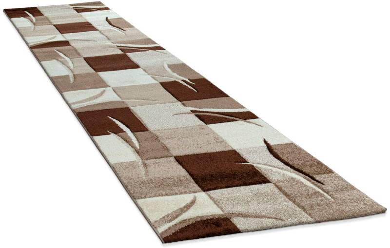 Paco Home Teppich "Diamond 665" rechteckig 17 mm Höhe Karo Muster, 3D-Design, auch als Läufer, Wohnzimmer, Schlafzimmer von PACO HOME