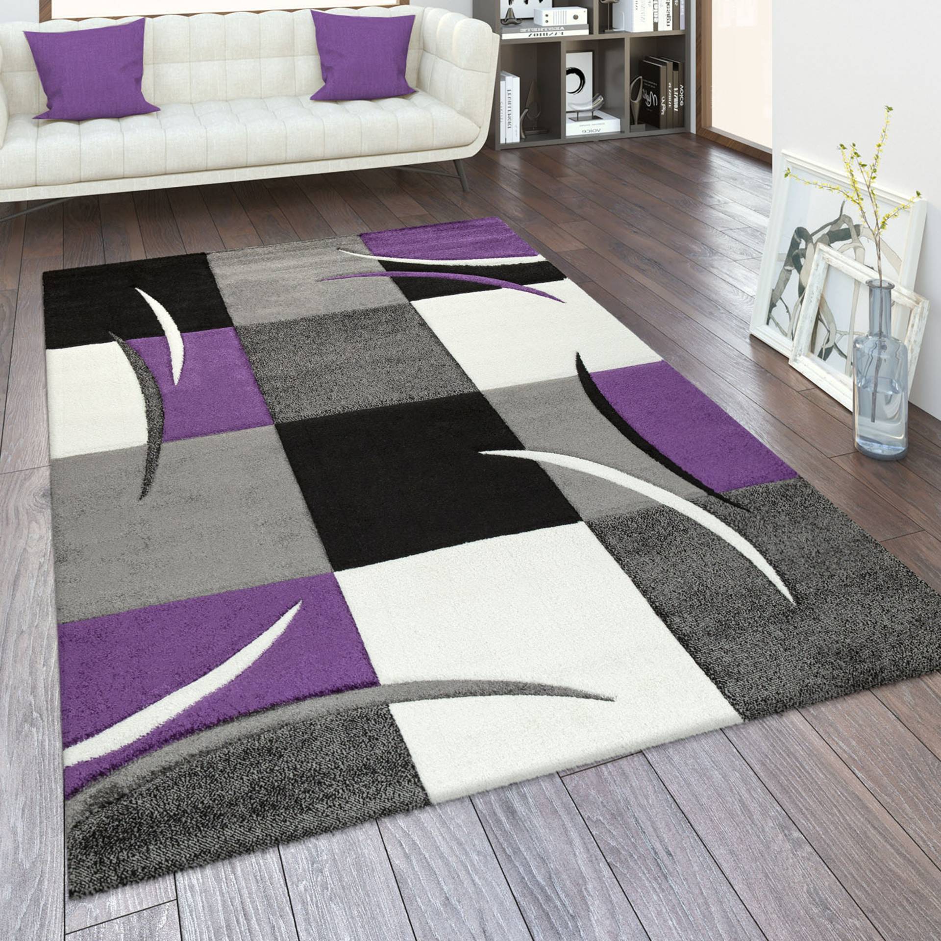 Paco Home Teppich "Diamond 665" rechteckig 17 mm Höhe Karo Muster, 3D-Design, auch als Läufer, Wohnzimmer, Schlafzimmer Paco Home Teppich "Diamond 665" rechteckig 17 mm Höhe Karo Muster, 3D-Design, auch als Läufer, Wohnzimmer, Schlafzimmer von PACO HOME