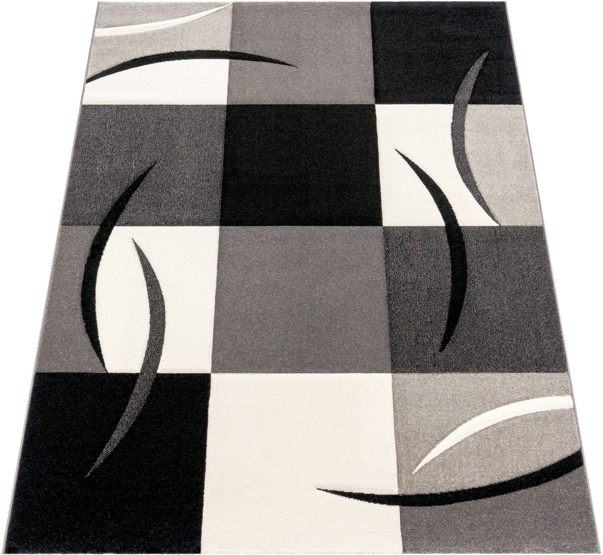 Paco Home Teppich "Diamond 665" rechteckig 17 mm Höhe Karo Muster, 3D-Design, auch als Läufer, Wohnzimmer, Schlafzimmer von PACO HOME