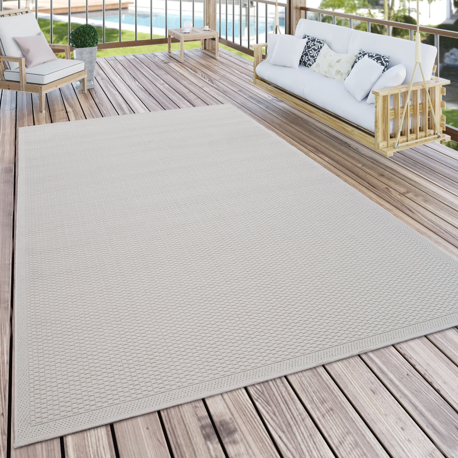 Paco Home Teppich "Timber 125", rechteckig, 4 mm Höhe, Flachgewebe, Sisal Optik, auch als Läufer, In- und Outdoor geeignet von PACO HOME