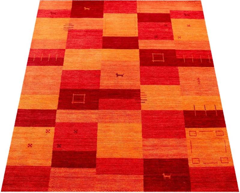 Paco Home Wollteppich "Gabbeh 304" rechteckig 14 mm Höhe Kurzflor, handgewebt, reine Wolle, Gabbeh-Stil, Patchwork Design von PACO HOME