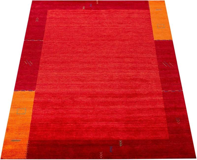 Paco Home Wollteppich "Gabbeh 309" rechteckig 14 mm Höhe Kurzflor, handgewebt, reine Wolle, Gabbeh-Stil, mit Bordüre von PACO HOME