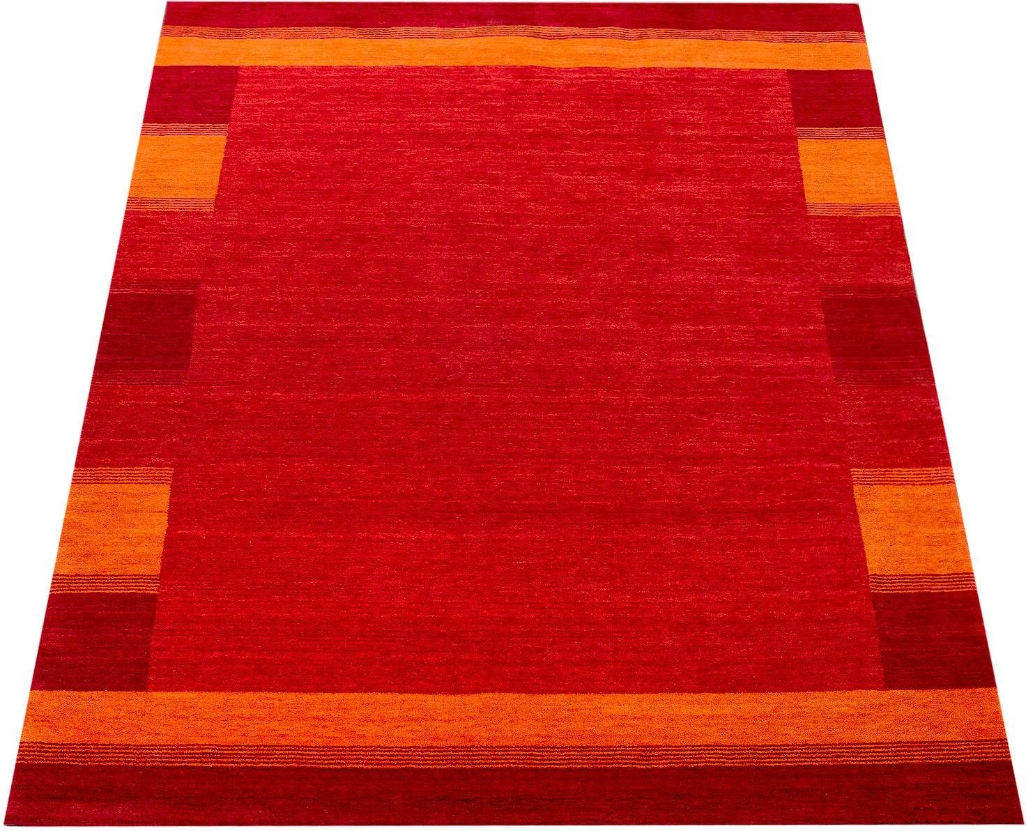 Paco Home Wollteppich "Gabbeh 310" rechteckig 14 mm Höhe Kurzflor, handgewebt, reine Wolle, Gabbeh-Stil, mit Bordüre von PACO HOME