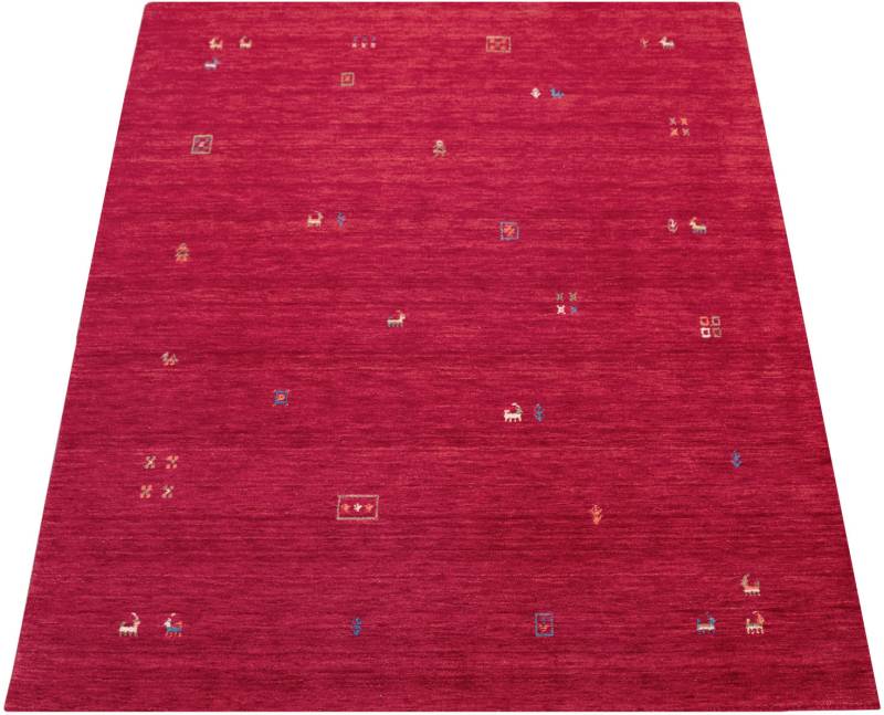 Paco Home Wollteppich "Gabbeh 312" rechteckig 9 mm Höhe Kurzflor, handgewebt, reine Wolle, Gabbeh-Stil, Wohnzimmer von PACO HOME