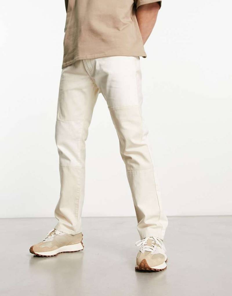 PacSun - Locker geschnittene Jeans in Beige mit Patchwork-Design-Neutral von PACSUN