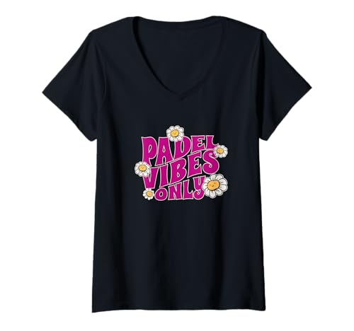 Damen Padel Vibes Nur für Padelliebhaber in Rosa T-Shirt mit V-Ausschnitt Damen Padel Vibes Nur für Padelliebhaber in Rosa T-Shirt mit V-Ausschnitt von PADEL ROCKETSPORT PADDLE TENNIS NOVELTY MERCH