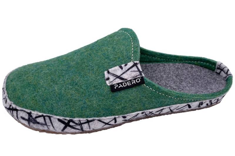PADERO TONI-Striped Pantoffel Wollfilz Hausschuh von PADERO