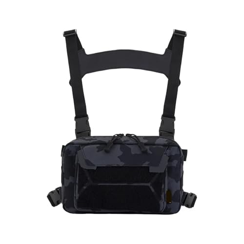 Angeln Brust Tasche männer Taschen wasserdichte Nylon Klettern Camping Rucksäcke Outdoor Reise Weste Rucksack Fanny Pack(Style 1 Black 1) von PADGCNOR