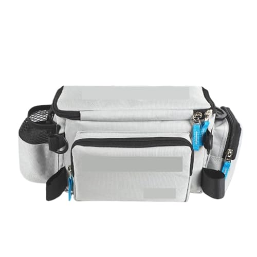 Multifunktions-Angeltasche Boxen Köderrute Aufbewahrungsbox Herren Outdoor Crossbody Schulter Handtasche Karpfen Fisch Pole Hängende Hüfttasche(Grey S) von PADGCNOR