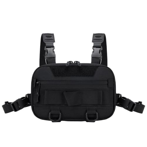 PADGCNOR Angeln Brust Tasche Männer Training Taschen wasserdichte Nylon Rucksäcke Outdoor Reise Weste Rucksack Taille Tasche(Black-A) von PADGCNOR