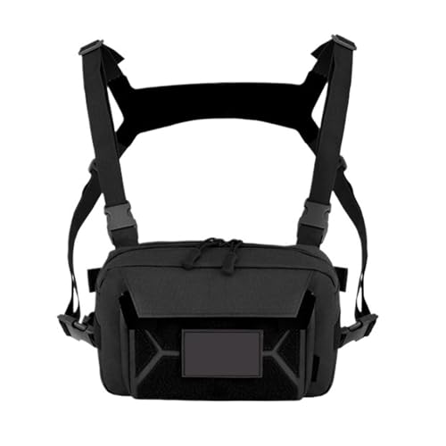 PADGCNOR Angeln Brust Tasche Männer Training Taschen wasserdichte Nylon Rucksäcke Outdoor Reise Weste Rucksack Taille Tasche(Black-B) von PADGCNOR