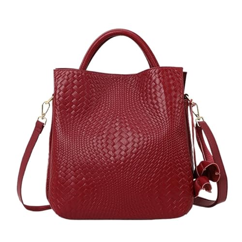 PADGCNOR Weiches Leder Tote Bag Damenhandtasche aus Leder mit gewebten Mustern ist eine Tasche großem Fassungsvermögen Rindsleder(Color 4) von PADGCNOR