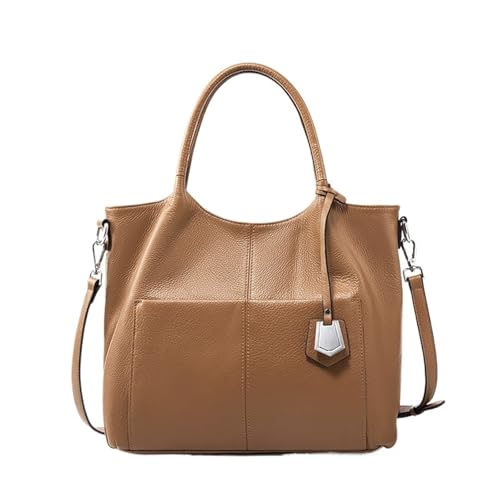 PADGCNOR Weiches Leder Tote Bag Damentasche Pendlerhandtasche Lässige einfache Schultertasche Vielseitige Umhängetasche(Brown) von PADGCNOR