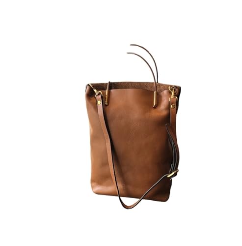 PADGCNOR Weiches Leder Tote Bag Eimer Leder Frauen Tasche Retro Weiche Rindsleder Handtasche Vielseitige Designer Schulter Taschen(Color1) von PADGCNOR