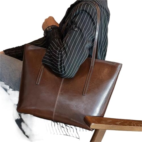 PADGCNOR Weiches Leder Tote Bag Rindsleder Leder Große Tragetaschen for Frauen Schulter Taschen Laptop Shopper Damen Handtaschen(Color 1) von PADGCNOR