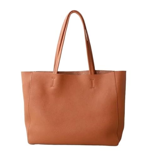 PADGCNOR Weiches Leder Tote Bag Schwarz Weiß Grau Blau Gelb Leder frauen Handtasche Schulter Tasche Weibliche Shopping Tote Geldbörse(Color 7) von PADGCNOR