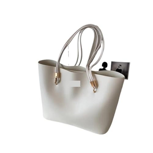 PADGCNOR Weiches Leder Tote Bag Umhängetasche Große Kapazität Einkaufstasche PU Leder Pendler Hochzeit Party Handtasche(WHITE) von PADGCNOR
