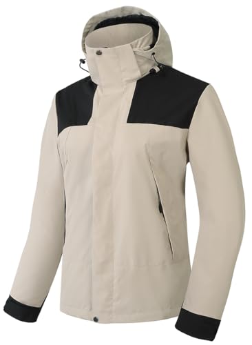 PADOLA Regenjacke Damen Wasserdicht Atmungsaktiv Übergangsjacke Leichte Softshelljacke Herbst Winter Wanderjacke Outdoor Regenmantel Funktionsjacke Windbreaker Fahrrad Regenponcho (1 Grau, XL) von PADOLA