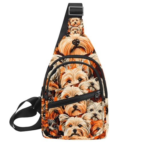 Crossbody-Tasche für Damen, Crossbody-Tasche für Damen, Umhängetasche, Dinosaurier-Blätter, 1 x Sling-Rucksack, Reisen, Mehrfarbig 06, 11.8x7x1.5in/30x18x4cm von PAFEFO