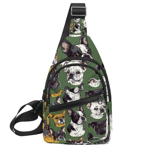 Crossbody-Tasche für Damen, Crossbody-Tasche für Damen, Umhängetasche, Dinosaurier-Blätter, 1 x Sling-Rucksack, Reisen, Mehrfarbig 14, 11.8x7x1.5in/30x18x4cm von PAFEFO