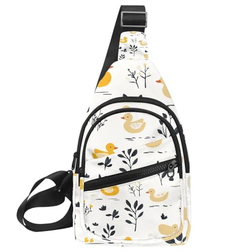 Crossbody-Tasche für Damen, Crossbody-Tasche für Damen, Umhängetasche, gelbe Gummiente, 4 Stück, Sling-Rucksack, Reisen, Mehrfarbig 02, 11.8x7x1.5in/30x18x4cm von PAFEFO