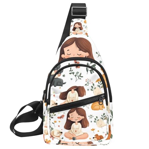 Crossbody-Taschen für Damen und Herren, handgezeichneter Kaktus (44), Schultertasche, Bakpack, lässige Brusttasche mit umwandelbarem Schultergurt, Mehrfarbig 18, 11.8x7x1.5in/30x18x4cm von PAFEFO