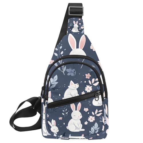 Damen Sling Rucksack, Spring Bunny (5), Mehrfarbig 09, 11.8x7x1.5in/30x18x4cm von PAFEFO