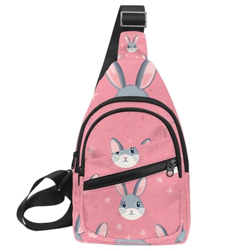 Herren Sling Rucksack Rabbit Head (24), Mehrfarbig 10, 11.8x7x1.5in/30x18x4cm von PAFEFO