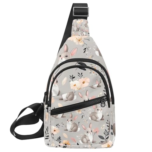 Herren Sling Rucksack Rabbit Head (24), Mehrfarbig 16, 11.8x7x1.5in/30x18x4cm von PAFEFO