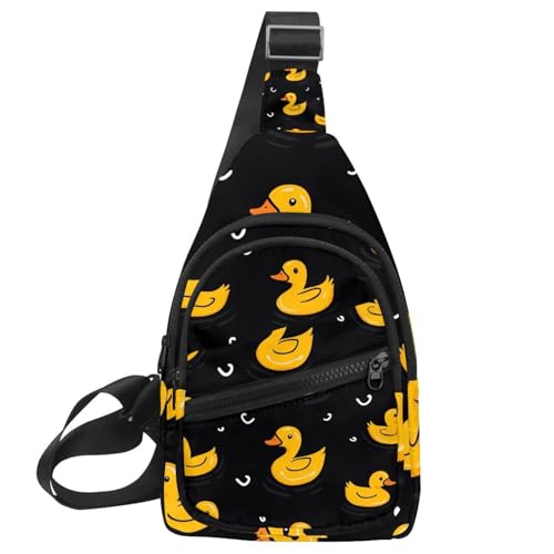 PAFEFO Kleine Umhängetasche, Rucksack für Damen und Herren, gelbe Ente (11), Brusttasche, Tagesrucksack, Crossbody, Reisen, Sport, Wandern, Mehrfarbig 12, 11.8x7x1.5in/30x18x4cm von PAFEFO