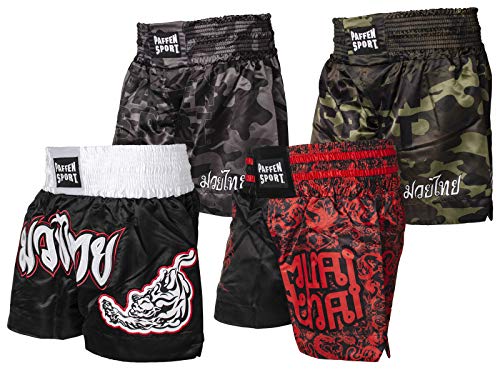 PAFFEN SPORT Thai Star Thaishort – schwarz/weiß Tiger – Größe: L von PAFFEN SPORT