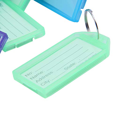 PAGJHRFJG 25Pcs MehrfarbenplastikschlüSsel Identifikation-Aufkleber-Umbauten mit 2Cm Durchmesser-Ring-SchlüSselring von PAGJHRFJG