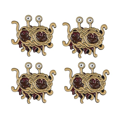 PAGJHRFJG 4X Nadel FSM Emaille Nadel Ramen Lustiges Flair Brosche Jeans Shirt Mantel Nadel Metall Badge von PAGJHRFJG