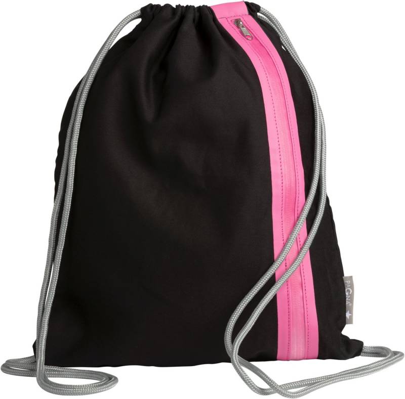 PAGNA Schulranzen Turnbeutel 46x36cm Go schwarz mit Zipper dunkelrosa (5 Stück) von PAGNA