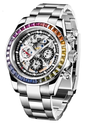 Pagani Design Herren Automatikuhr Hollow Out Design Mechanische wasserdichte Uhr 40MM Zifferblatt Saphirkristall PD 1653 Herren Geschenk (1653-G-Farbe von PAGRNE DESIGN