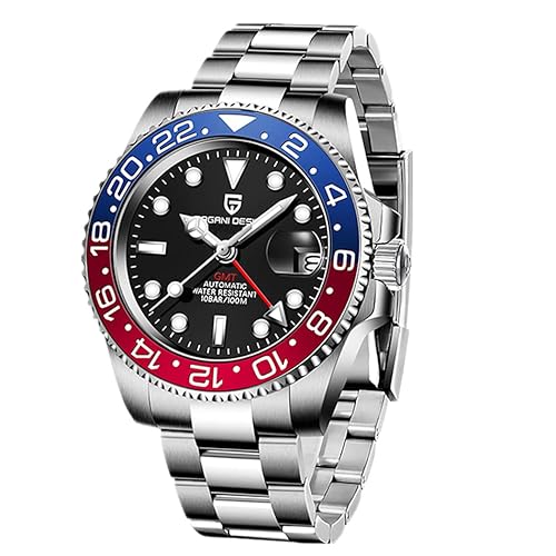 Pagani Design Herren mechanische Uhr GMT automatische Uhr Keramische Lünette NH34 Bewegungssimulation Edelstahl automatische Uhr Herren Geschenk von PAGRNE DESIGN