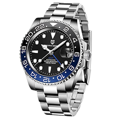 Pagani Design Herren mechanische Uhr GMT automatische Uhr Keramische Lünette NH34 Bewegungssimulation Edelstahl automatische Uhr Herren Geschenk von PAGRNE DESIGN