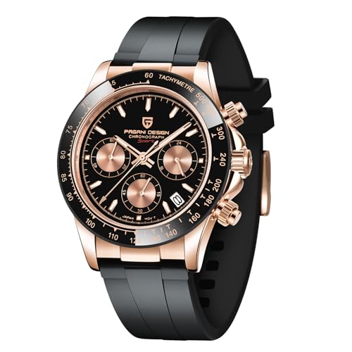 Pagani Design Herrenuhr VK63 Uhrwerk Daytona Chronograph Herren Hommage Quarz Uhr Keramik Lünette Edelstahl Sport Gummiband wasserdichte Taucheruhren Herren von PAGRNE DESIGN