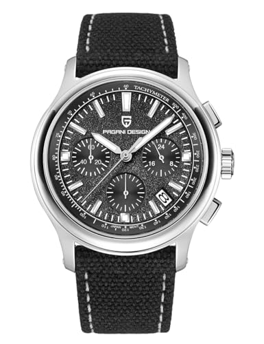 Pagani Design-Herrenarmbanduhr - Hochwertiger, wasserdichter, leuchtender Zeitmesser mit Datumsanzeige (schwarz) von PAGRNE DESIGN