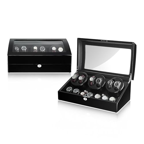 PAHION Automatische Watch Winder 6+7 Armbanduhr Uhrenbeweger Mit Leiser Motor 5 Modi AC-Adapter Oder Batteriebetrieb Für Alle Herren Und Damen Uhren Armbanduhr von PAHION